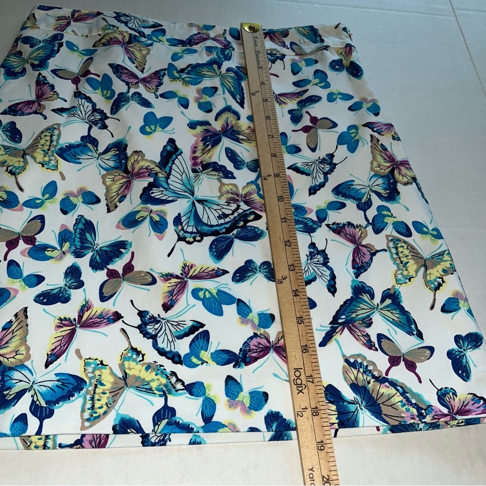 Talbots Butterfly Print Cotton Canvas Lined Skirt Size 6P, 6 Petite - Picture 6 of 11